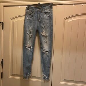 NWOT Judy Blue Distressed Light Blue Jeans
